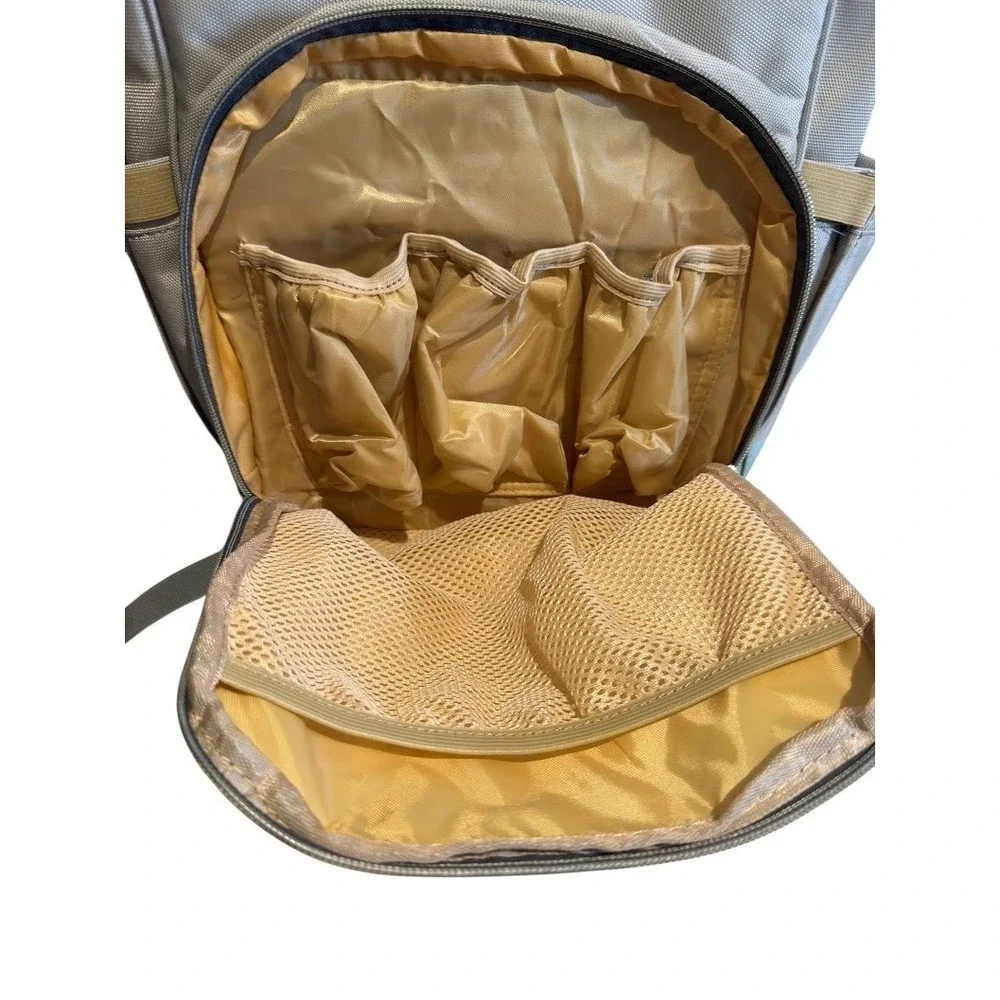 Keep Calm Carry a Wand Gray Backpack Diaper Bag Wide Mouth‎ Multi-Pocket Wizard